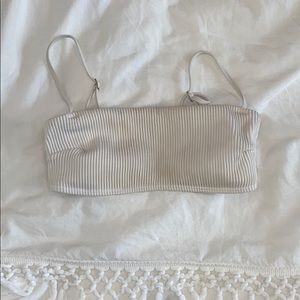 white ripped bikini top